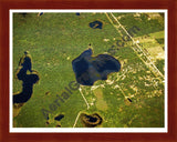 Aerial image of [5810] Horseshoe Lake in Ogemaw, MI with Cherry Wood frame