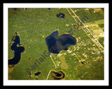 Aerial image of [5810] Horseshoe Lake in Ogemaw, MI with Black Metal frame