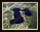 Aerial image of [5811] Horseshoe Lake in Washtenaw, MI with Black Wood frame