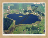 Aerial image of [5812] Huyck Lake in Branch, MI with Natural Wood frame