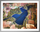 Aerial image of [5813] Huzzy Lake in Van Buren, MI with Silver Metal frame