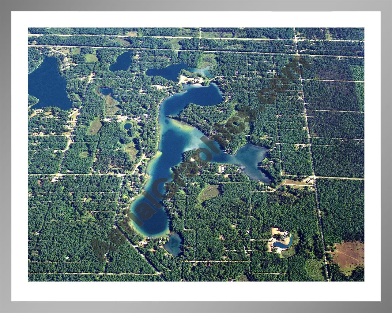 Aerial image of [5814] Idlewild Lake in Lake, MI with Silver Metal frame