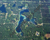 Aerial image of [5814] Idlewild Lake in Lake, MI with Canvas Wrap frame