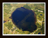 Aerial image of [5815] Independence Lake in Washtenaw, MI with Black Wood frame