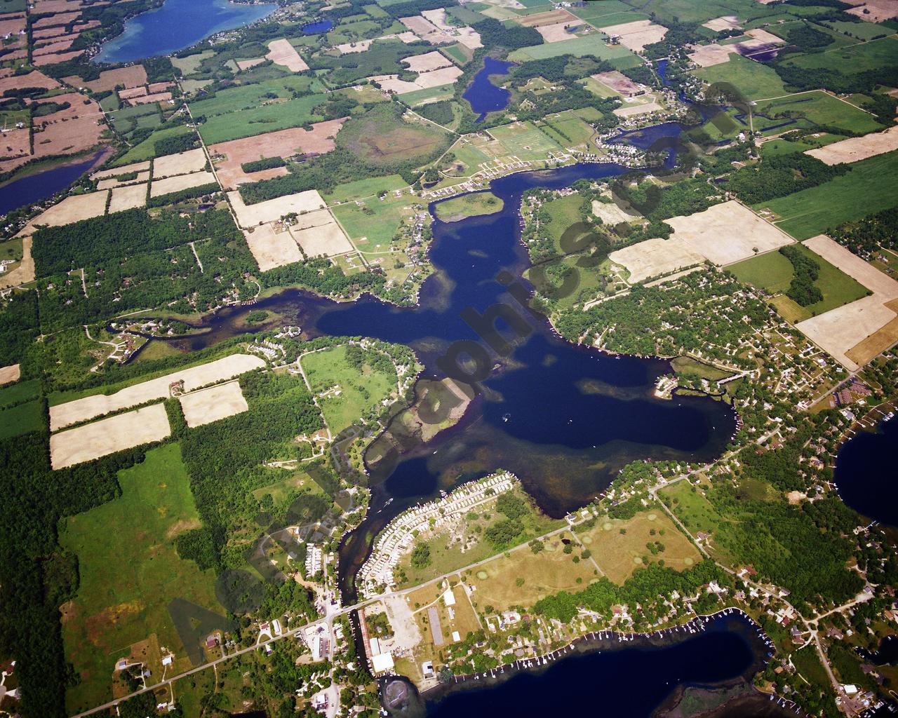 Aerial image of [5818] Jimmerson Lake in Steuben, IN with Canvas Wrap frame