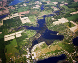 Aerial image of [5818] Jimmerson Lake in Steuben, IN with Canvas Wrap frame