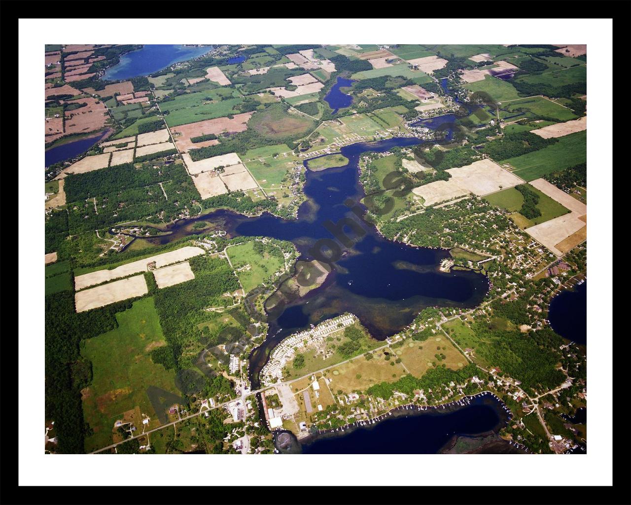 Aerial image of [5818] Jimmerson Lake in Steuben, IN with Black Metal frame