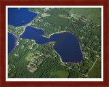 Aerial image of [5819] Big Crooked Lake in Van Buren, Mi with Cherry Wood frame