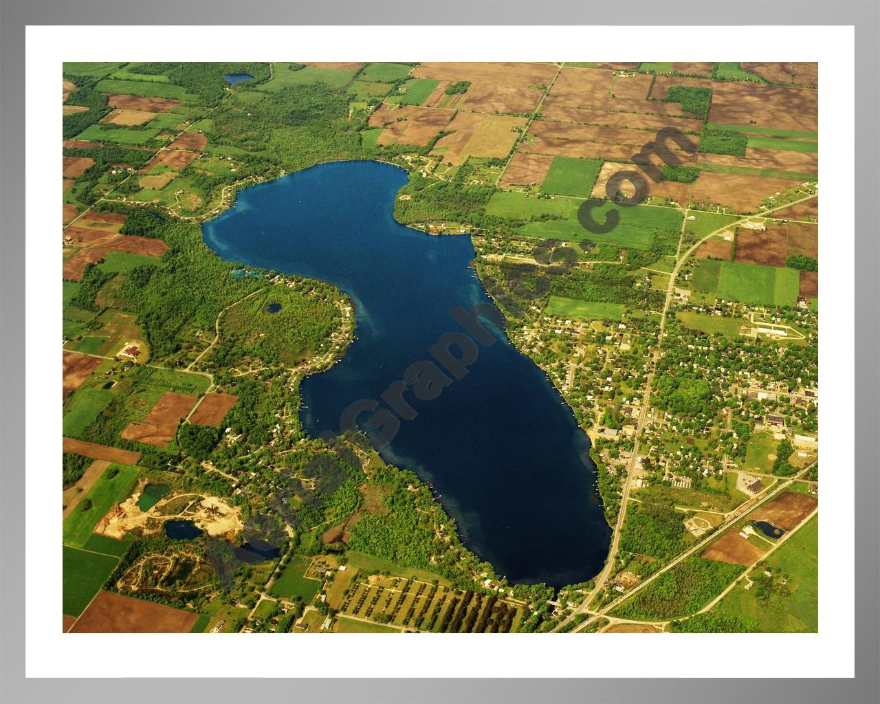 Aerial image of [5820] Jordan Lake in Barry, MI with Silver Metal frame