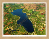 Aerial image of [5820] Jordan Lake in Barry, MI with Natural Wood frame