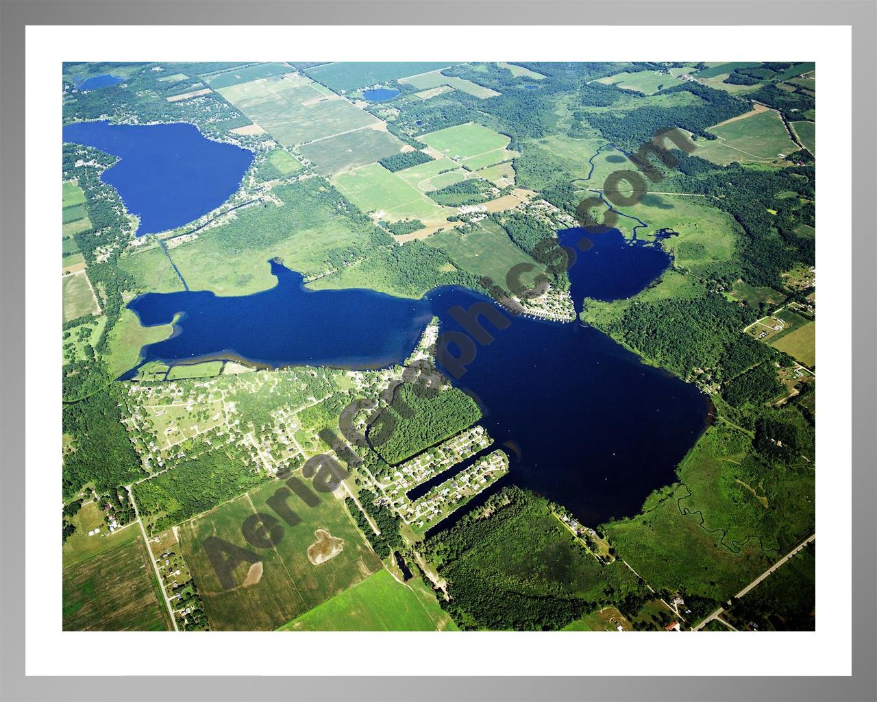 Aerial image of [5822] Juno Lake in Cass, MI with Silver Metal frame