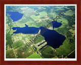 Aerial image of [5822] Juno Lake in Cass, MI with Cherry Wood frame