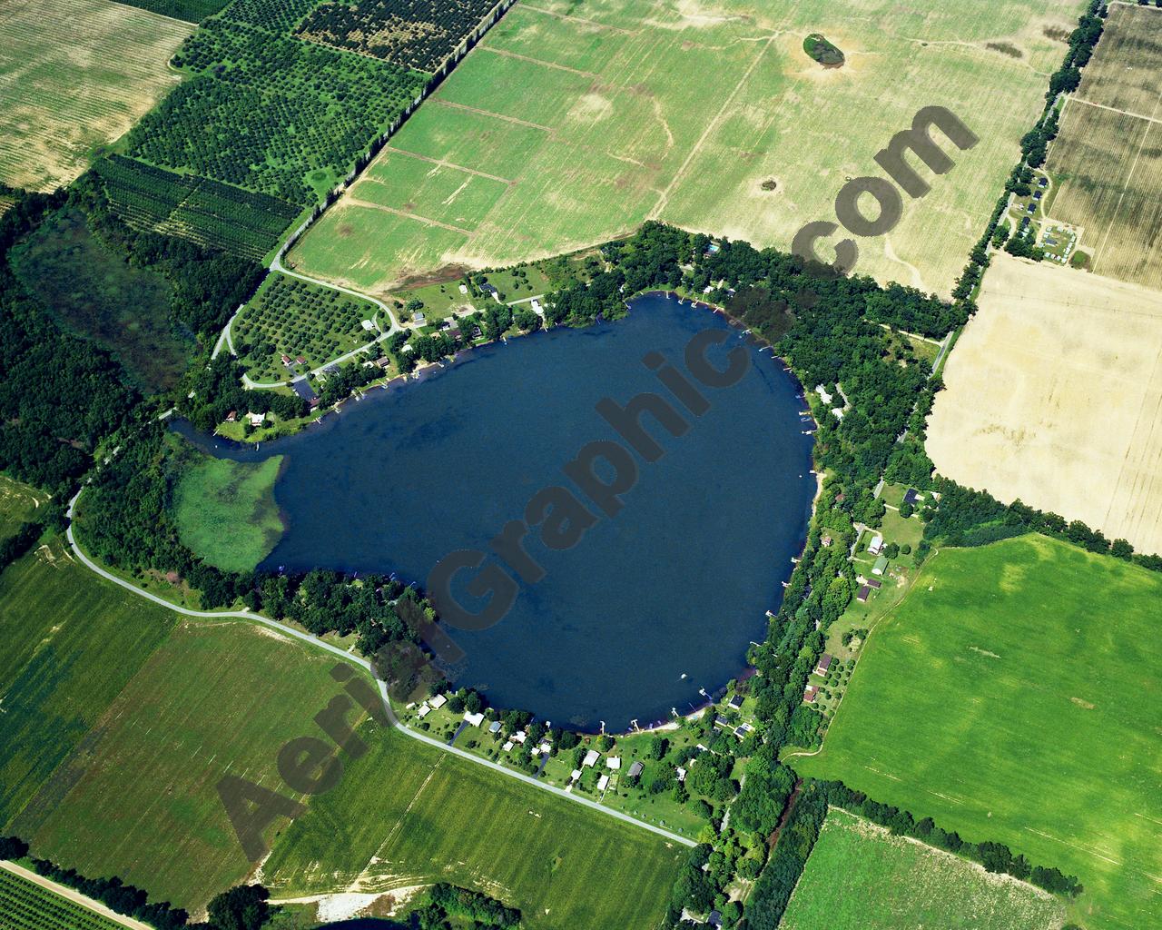 Aerial image of [5825] Keeler Lake in Van Buren, MI with No frame