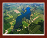 Aerial image of [5827] Union Lake in Branch, MI with Cherry Wood frame