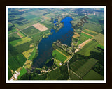 Aerial image of [5827] Union Lake in Branch, MI with Black Wood frame