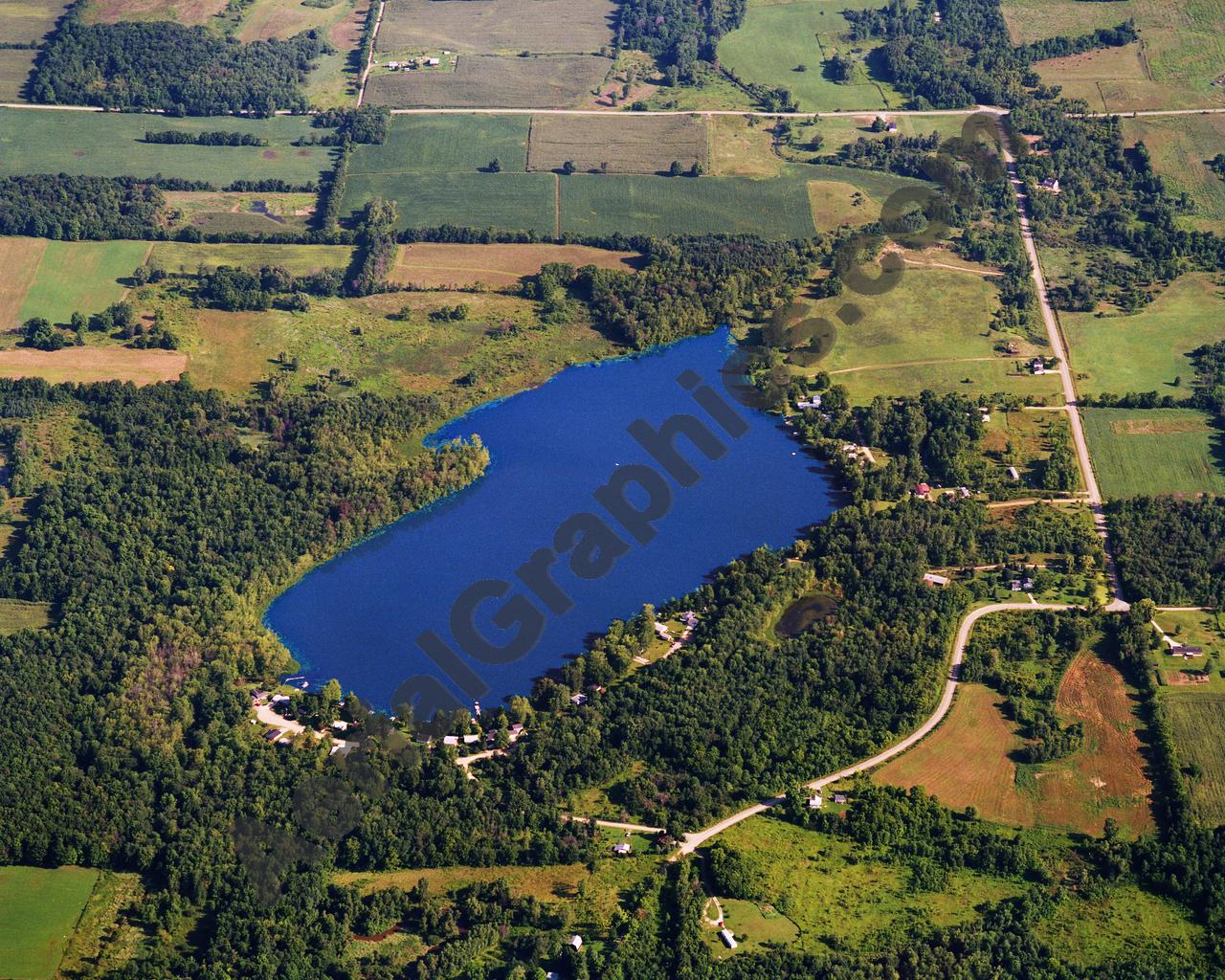 Aerial image of [5828] Lacey Lake in Eaton County, MI with No frame