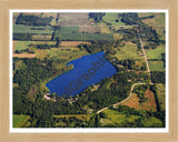 Aerial image of [5828] Lacey Lake in Eaton County, MI with Natural Wood frame