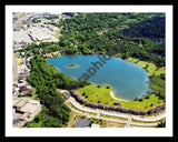 Aerial image of [5830] Lamberton Lake in Kent, MI with Black Metal frame