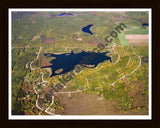 Aerial image of [5833] Lewis Lake in Otsego, MI with Black Wood frame