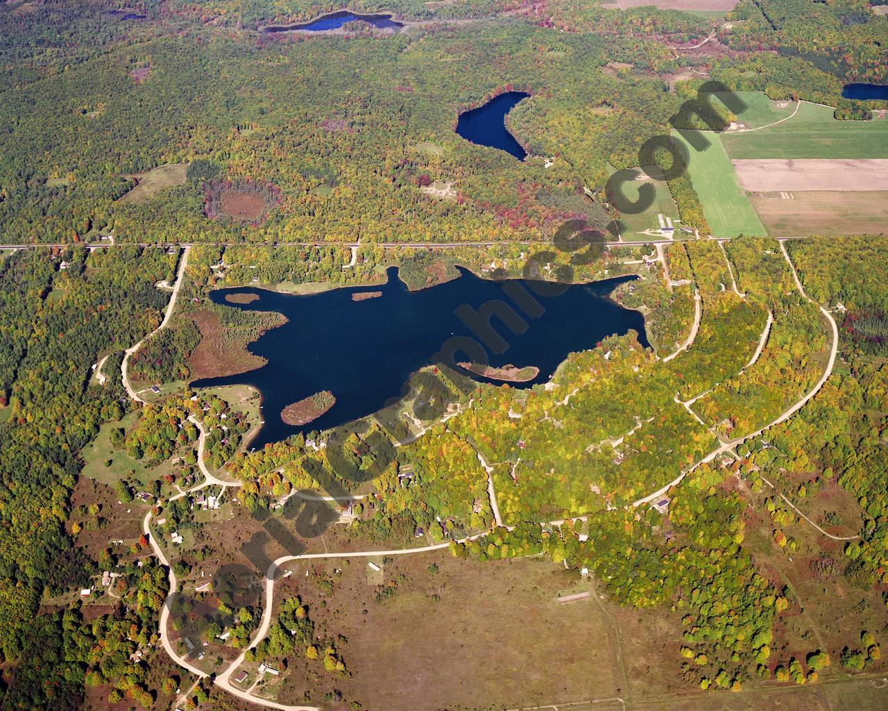 Aerial image of [5833] Lewis Lake in Otsego, MI with No frame