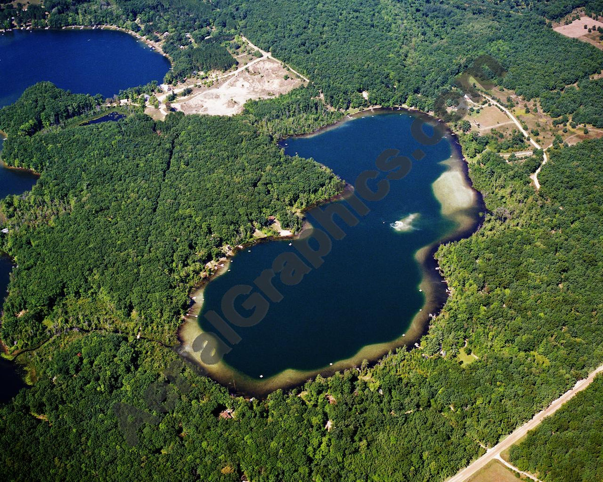 Aerial image of [5838] Little Bass Lake in Lake, MI with No frame