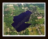 Aerial image of [5840] Little Paw Paw Lake in Berrien, MI with Black Wood frame