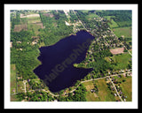 Aerial image of [5840] Little Paw Paw Lake in Berrien, MI with Black Metal frame