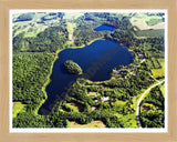 Aerial image of [5841] Little Pine Island Lake in Kent, MI with Natural Wood frame