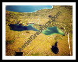 Aerial image of [5843] Little Wolf Lake in Montmorency, MI with Black Metal frame