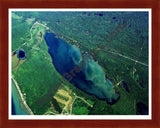 Aerial image of [5844] Long Lake in Benzie, MI with Cherry Wood frame