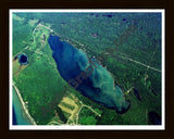 Aerial image of [5844] Long Lake in Benzie, MI with Black Wood frame