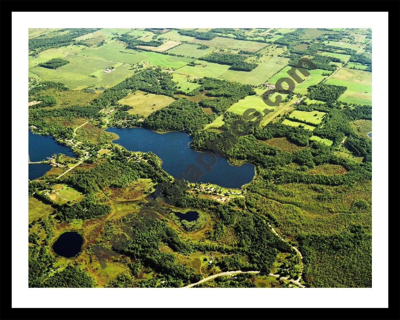 Aerial image of [5845] Long Lake in Barry, MI with Black Metal frame