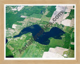 Aerial image of [5846] Long Lake in Steuben, IN with Natural Wood frame