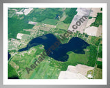 Aerial image of [5846] Long Lake in Steuben, IN with Silver Metal frame