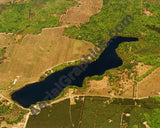 Aerial image of [5847] Long Lake in Kalkaska, MI with Canvas Wrap frame