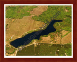 Aerial image of [5847] Long Lake in Kalkaska, MI with Cherry Wood frame