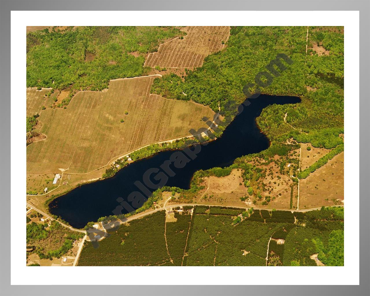 Aerial image of [5847] Long Lake in Kalkaska, MI with Silver Metal frame