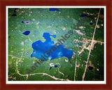 Aerial image of [5848] Loon Lake in Oscoda, MI with Cherry Wood frame