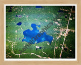 Aerial image of [5848] Loon Lake in Oscoda, MI with Natural Wood frame