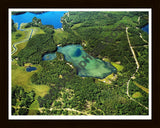 Aerial image of [5849] Lake Louise  in Presque Isle, MI with Black Wood frame