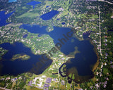 Aerial image of [5851] Lower Long Lake in Oakland, MI with Canvas Wrap frame