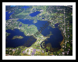 Aerial image of [5851] Lower Long Lake in Oakland, MI with Black Metal frame