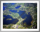 Aerial image of [5851] Lower Long Lake in Oakland, MI with Silver Metal frame