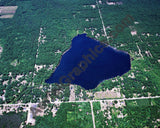 Aerial image of [5852] Lower Scott Lake in Allegan, MI with Canvas Wrap frame