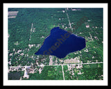 Aerial image of [5852] Lower Scott Lake in Allegan, MI with Black Metal frame