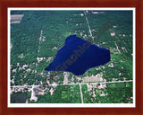 Aerial image of [5852] Lower Scott Lake in Allegan, MI with Cherry Wood frame