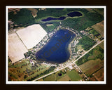 Aerial image of [5854] Lyon Lake in Calhoun, MI with Black Wood frame