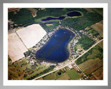 Aerial image of [5854] Lyon Lake in Calhoun, MI with Silver Metal frame