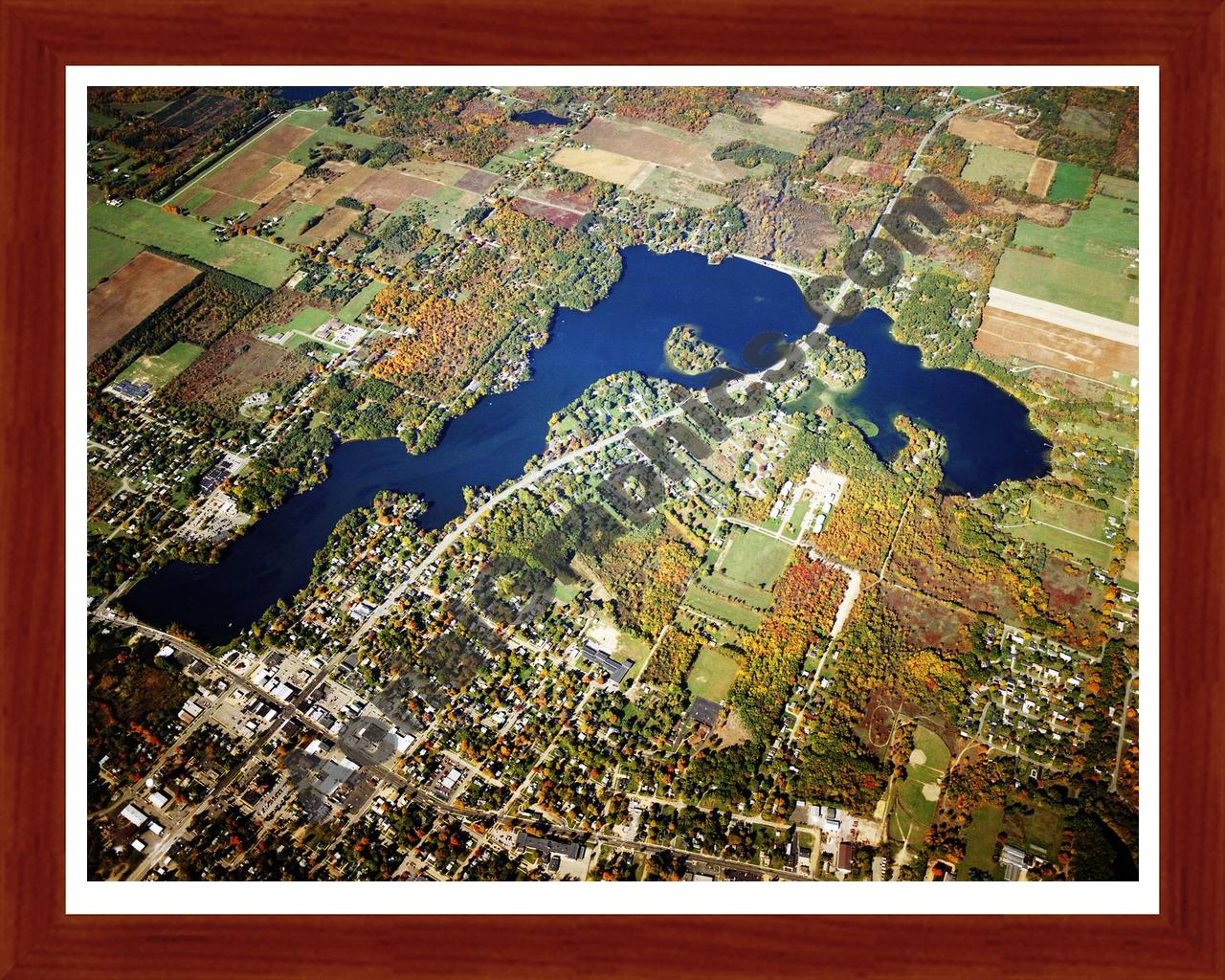 Aerial image of [5857] Maple Lake in Van Buren, MI with Cherry Wood frame