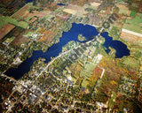 Aerial image of [5857] Maple Lake in Van Buren, MI with Canvas Wrap frame